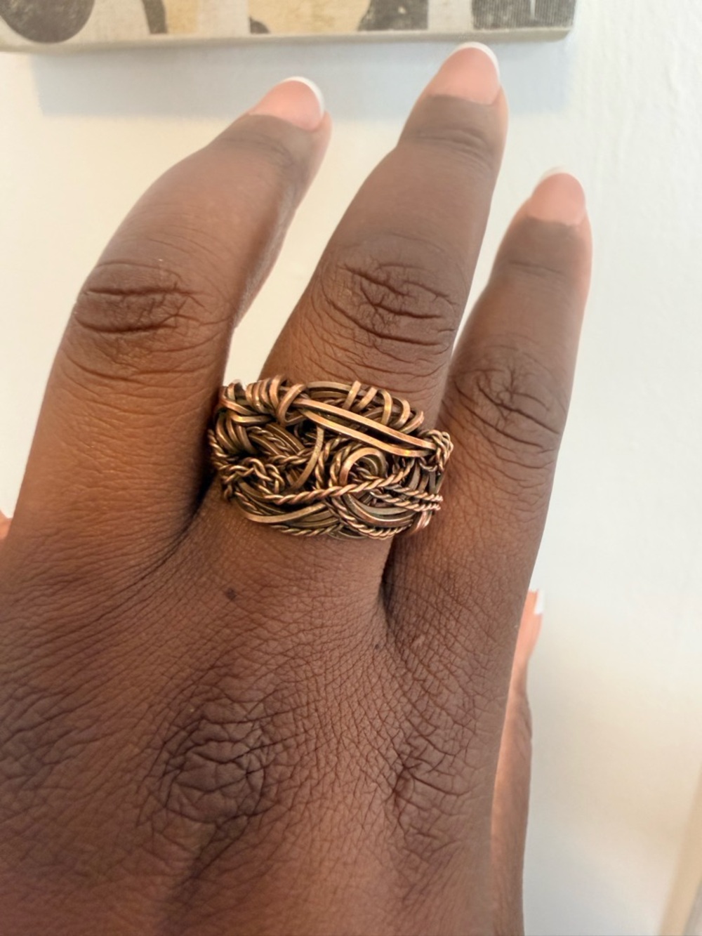 Braided Mixed-Metal Statement Ring - Antique Gold Tone